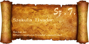 Szekula Tivadar névjegykártya